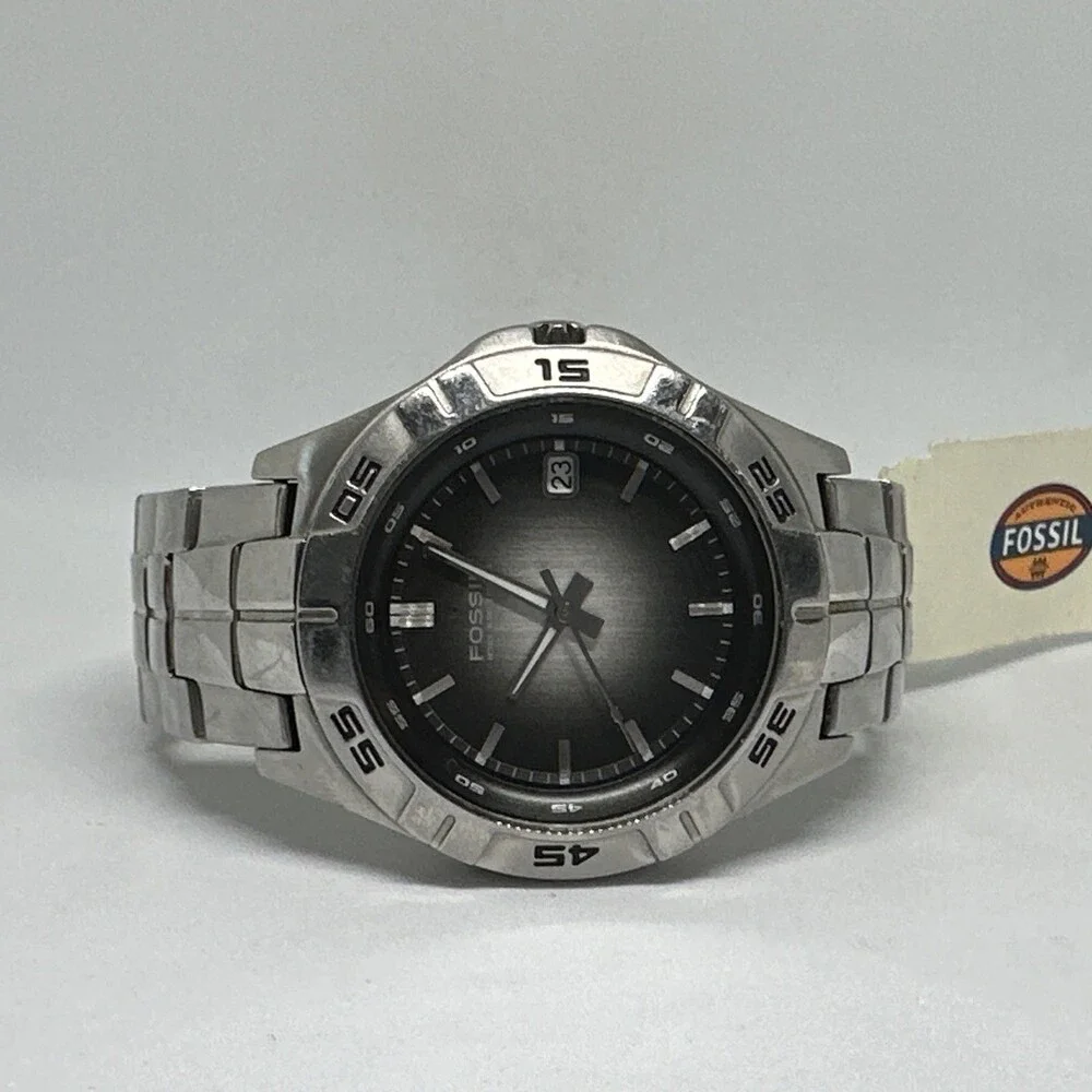 Fossil Degrade AM3997 Men's Silver Stainless Steel Analog Dial Wristwatch HME746